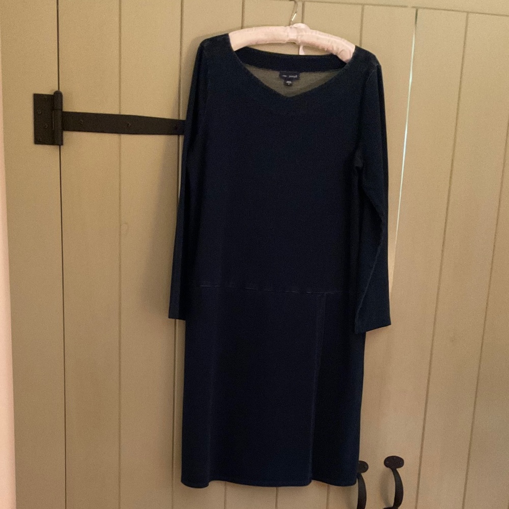 J. Jill indigo knit shift dress size Medium